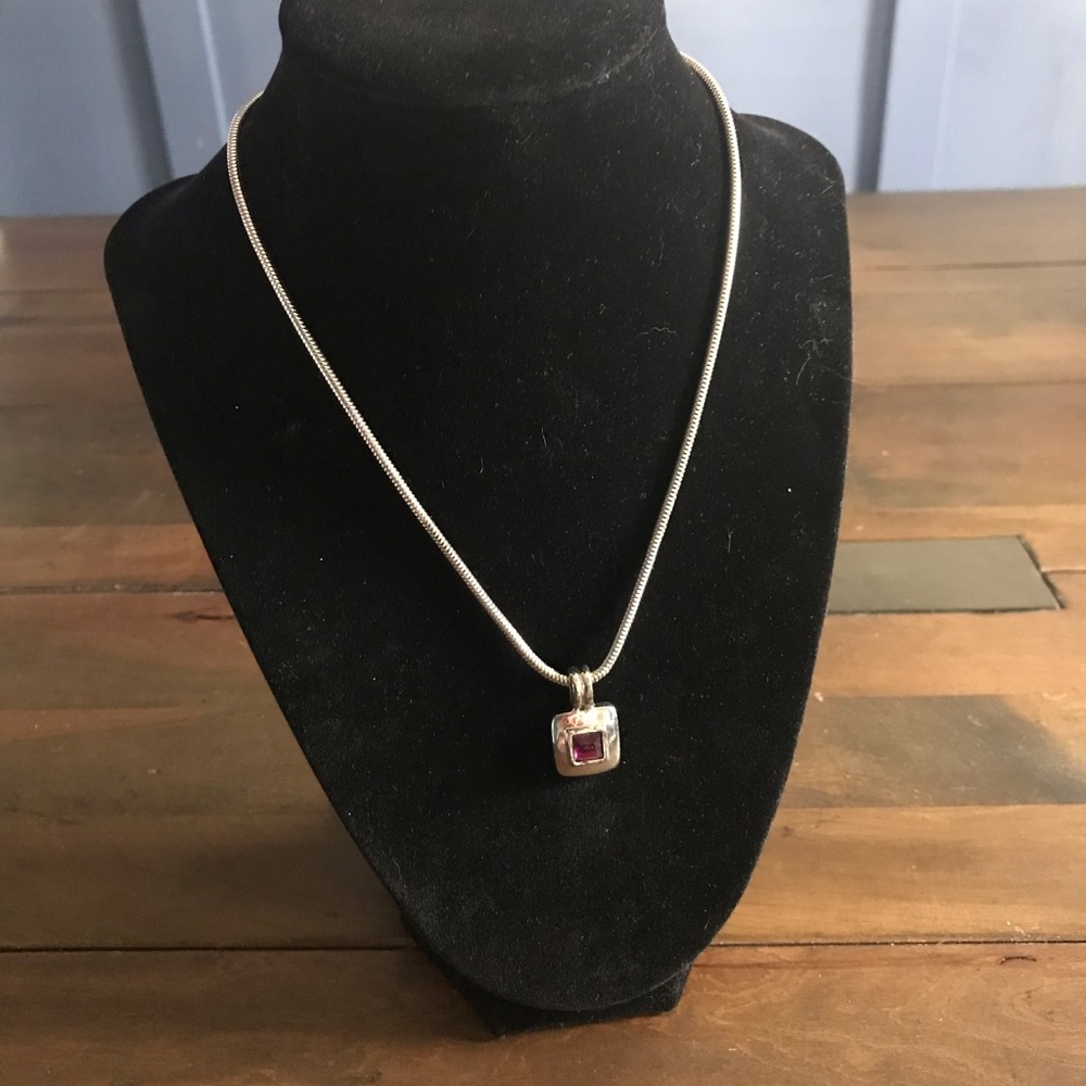 Purple Square Necklace